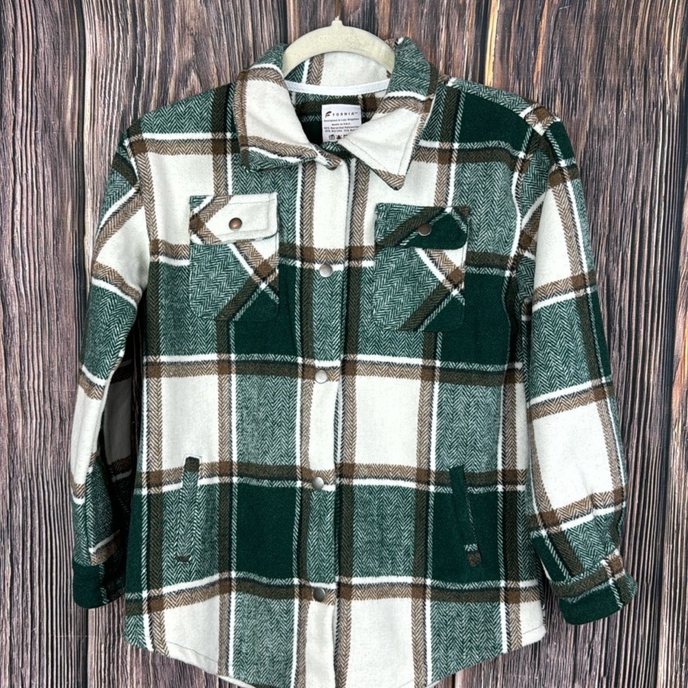 Girls Plaid Jacket- Size 10